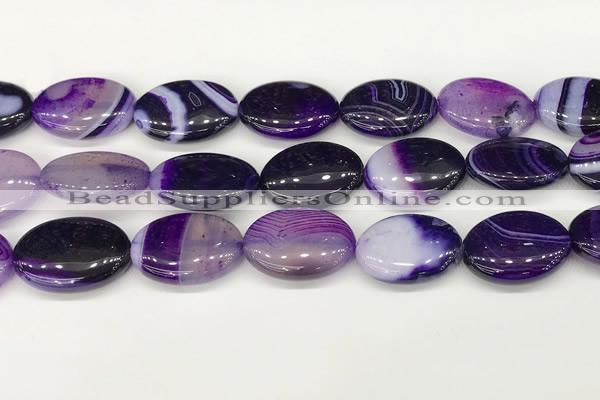 CAA4678 15.5 inches 18*25mm oval banded agate beads wholesale