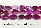 CAA4679 15.5 inches 18*25mm oval banded agate beads wholesale