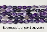 CAA4687 15.5 inches 10*14mm flat teardrop banded agate beads wholesale