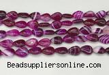 CAA4688 15.5 inches 10*14mm flat teardrop banded agate beads wholesale