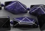 CAA469 15.5 inches 19*19*30mm pyramid agate druzy geode beads