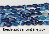 CAA4691 15.5 inches 10*14mm flat teardrop banded agate beads wholesale