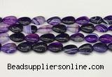 CAA4695 15.5 inches 12*16mm flat teardrop banded agate beads wholesale