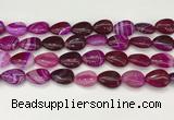 CAA4696 15.5 inches 12*16mm flat teardrop banded agate beads wholesale