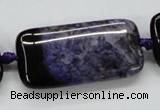 CAA470 15.5 inches 20*40mm rectangle agate druzy geode beads