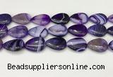 CAA4719 15.5 inches 18*25mm flat teardrop banded agate beads wholesale