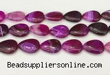 CAA4720 15.5 inches 18*25mm flat teardrop banded agate beads wholesale