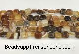 CAA4726 15.5 inches 10*10mm square banded agate beads wholesale