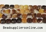 CAA4734 15.5 inches 12*12mm square banded agate beads wholesale