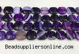 CAA4742 15.5 inches 14*14mm square banded agate beads wholesale