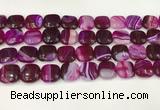 CAA4743 15.5 inches 14*14mm square banded agate beads wholesale