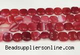 CAA4744 15.5 inches 14*14mm square banded agate beads wholesale