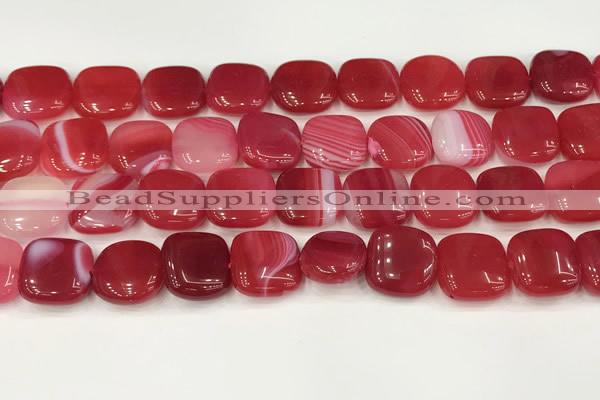 CAA4752 15.5 inches 16*16mm square banded agate beads wholesale