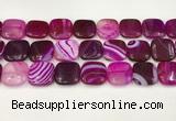 CAA4759 15.5 inches 18*18mm square banded agate beads wholesale