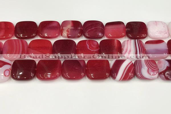 CAA4760 15.5 inches 18*18mm square banded agate beads wholesale