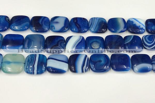 CAA4762 15.5 inches 18*18mm square banded agate beads wholesale