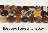 CAA4765 15.5 inches 20*20mm square banded agate beads wholesale