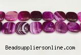 CAA4775 15.5 inches 25*25mm square banded agate beads wholesale