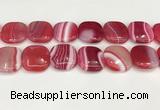 CAA4776 15.5 inches 25*25mm square banded agate beads wholesale