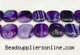 CAA4782 15.5 inches 30*30mm square banded agate beads wholesale