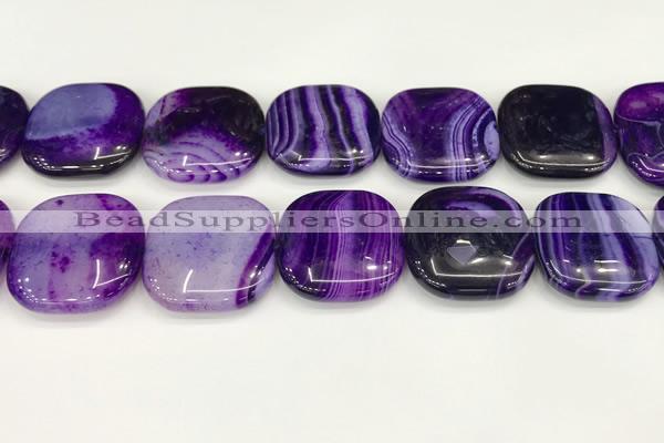 CAA4782 15.5 inches 30*30mm square banded agate beads wholesale