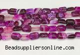 CAA4791 15.5 inches 10*14mm rectangle banded agate beads wholesale