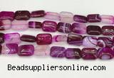 CAA4807 15.5 inches 13*18mm rectangle banded agate beads wholesale