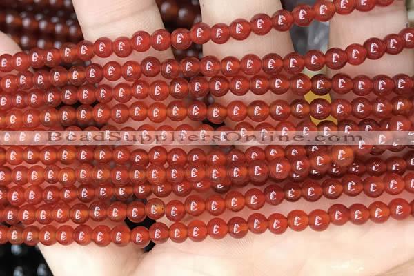 CAA4946 15.5 inches 4mm round red agate beads wholesale