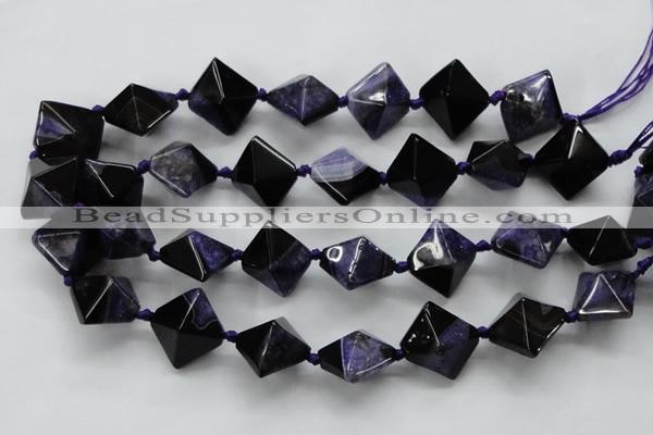 CAA496 15.5 inches 20*20mm pyramid agate druzy geode beads