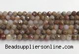 CAA5011 15.5 inches 8mm faceted round flower agate beads