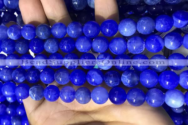 CAA5031 15.5 inches 8mm round blue dragon veins agate beads