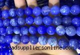 CAA5033 15.5 inches 12mm round blue dragon veins agate beads