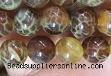 CAA5036 15.5 inches 4mm round yellow dragon veins agate beads