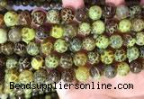 CAA5039 15.5 inches 10mm round yellow dragon veins agate beads