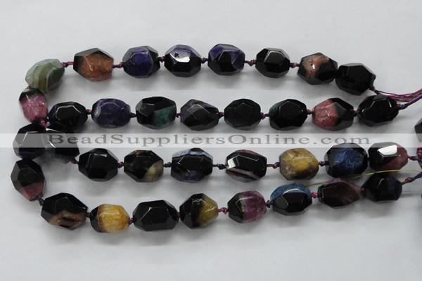 CAA505 15.5 inches 18*20mm faceted nuggets agate druzy geode beads