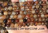 CAA5063 15.5 inches 8mm faceted round dragon veins agate beads