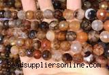 CAA5064 15.5 inches 10mm faceted round dragon veins agate beads