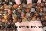 CAA5065 15.5 inches 12mm faceted round dragon veins agate beads