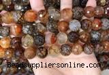 CAA5066 15.5 inches 14mm faceted round dragon veins agate beads