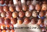 CAA5078 15.5 inches 20mm round red dragon veins agate beads