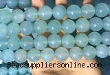 CAA5096 15.5 inches 16mm round sea blue agate beads wholesale