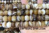 CAA5106 15.5 inches 10*14mm rondelle striped agate beads