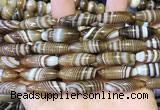 CAA5112 15.5 inches 8*25mm rice striped agate beads wholesale