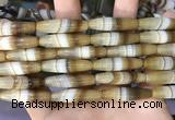 CAA5113 15.5 inches 8*30mm rice striped agate beads wholesale