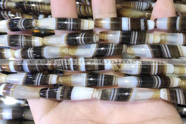 CAA5116 15.5 inches 8*33mm rice striped agate beads wholesale