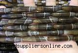 CAA5118 15.5 inches 8*33mm rice striped agate beads wholesale