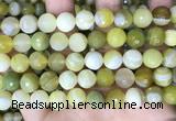 CAA5160 15.5 inches 12mm faceted round banded agate beads