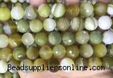 CAA5162 15.5 inches 16mm faceted round banded agate beads