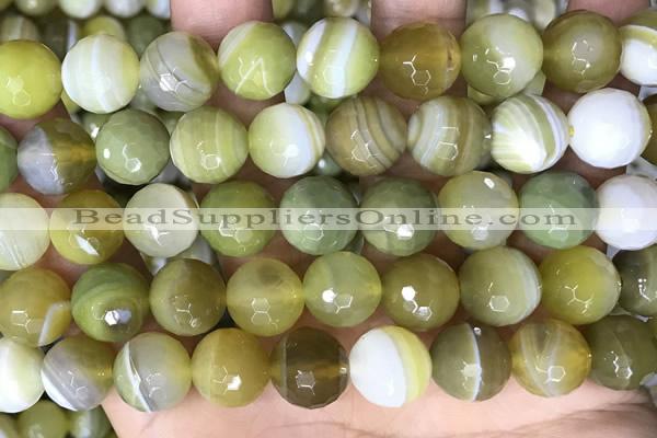 CAA5162 15.5 inches 16mm faceted round banded agate beads