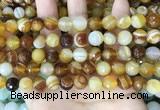 CAA5171 15.5 inches 6mm faceted round banded agate beads